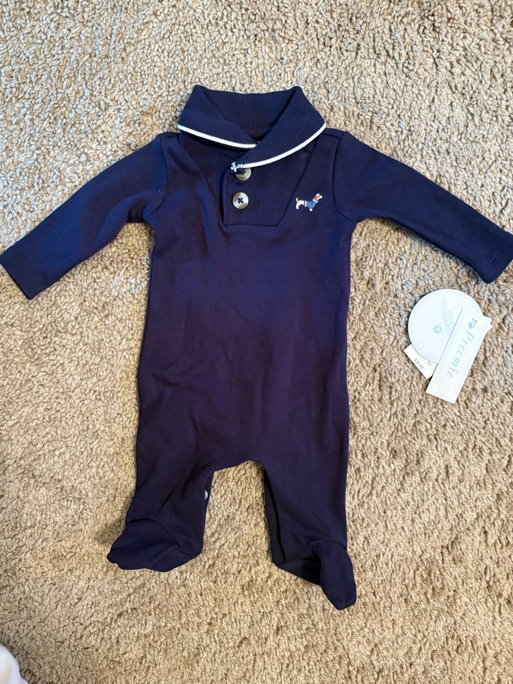 NWT Edgehill Collection Navy Sailor-Style Infant One-Piece